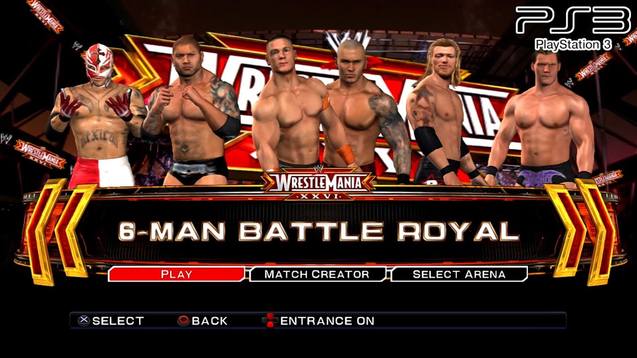WWE SVR 2011 PS3 - JohnCena,RandyOrton,Batista,Edge,ReyMysterio,ChrisJericho - 6-Man Battle Royal