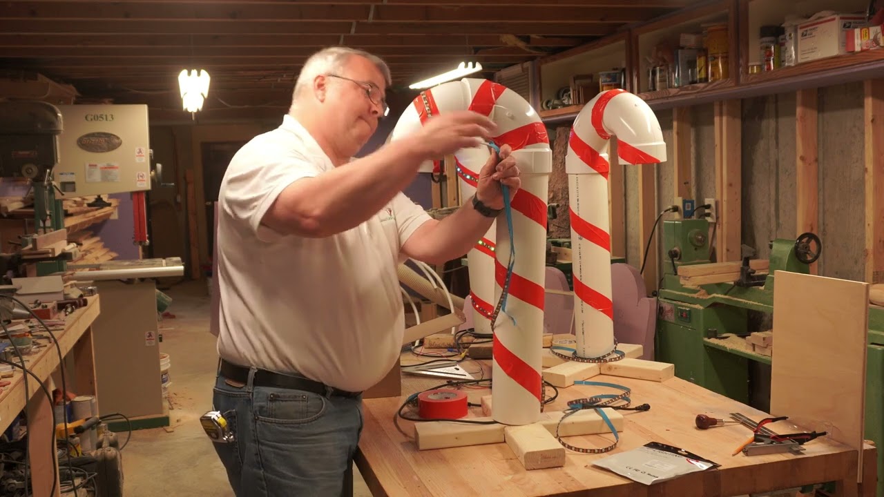 Easy DIY Lighted Candy Canes