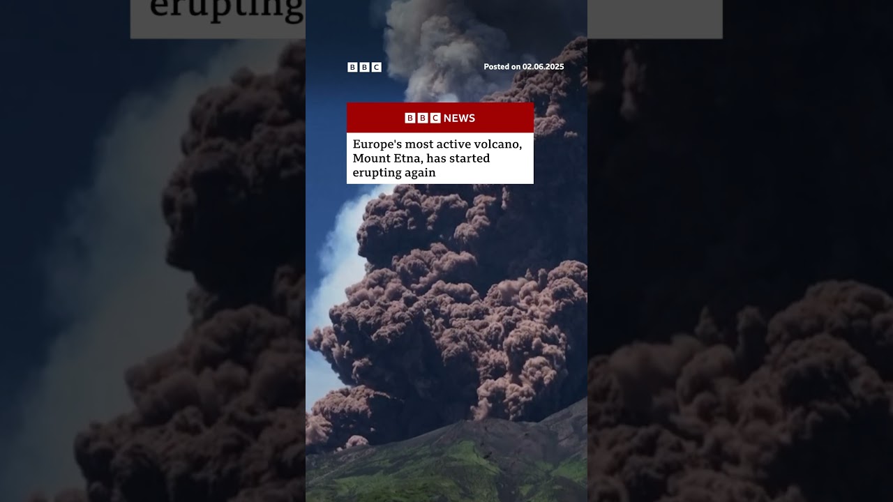 Mount Etna volcano in Sicily spews huge plumes of ash. #Volcano #Eruption #BBCNews