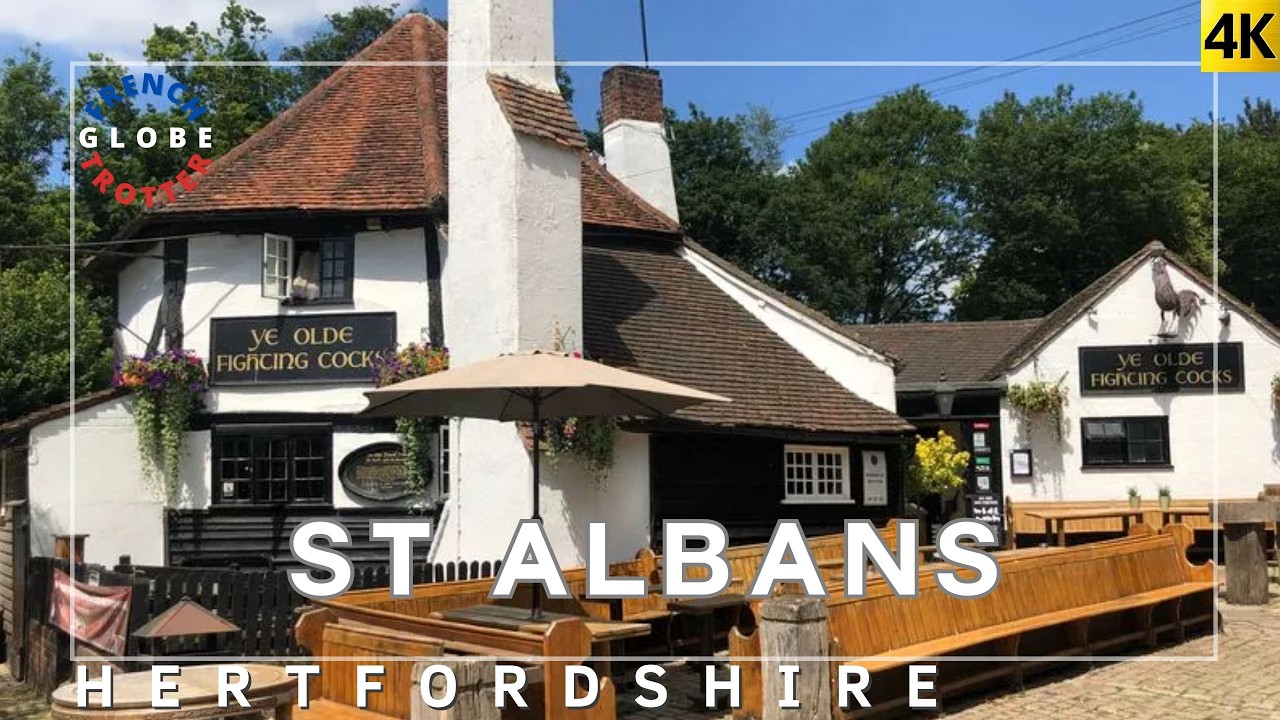 🇬🇧ST ALBANS Posh City near London Walking Tour 4K Lake ➜Oldest Pub➜ Clock Tower ➜St Albans Cathedral