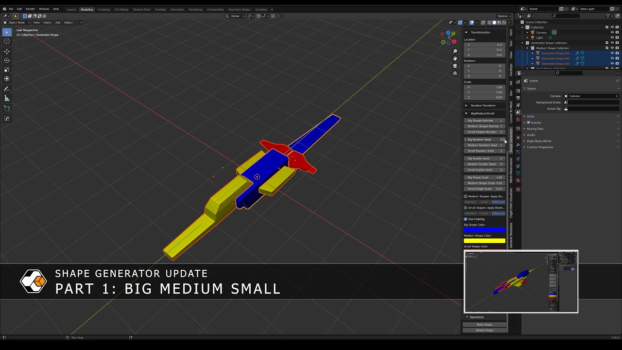Shape Generator Update Part 1: Make a Spaceship with the Big/Medium/Small Controls