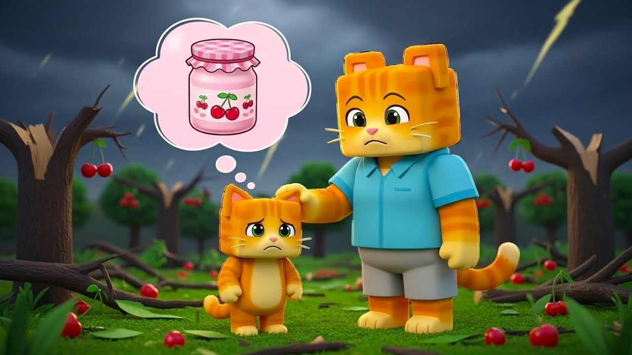 A Kitten’s Dream of a Jam Jar in the Middle of the Storm 🌧️ Ginger Minecraft Story 🐱