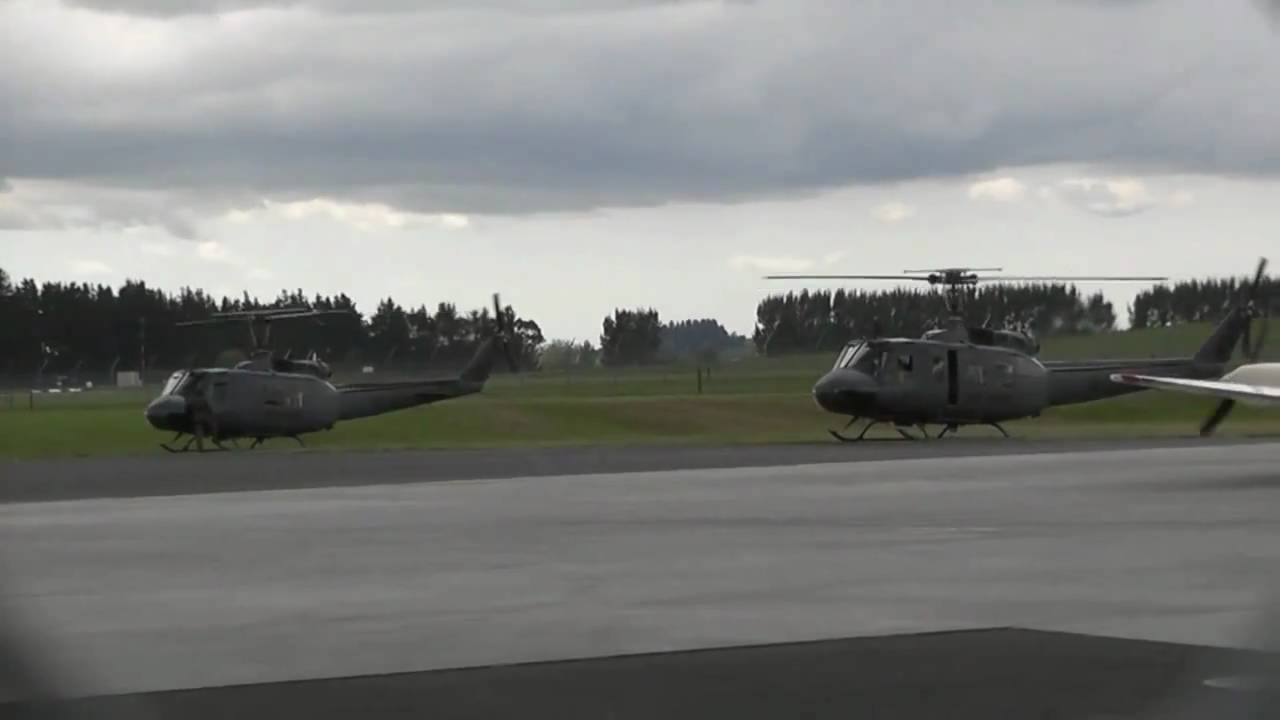 RNZAF BELL UH-1 HUEY TWO SHIP START / DEPART