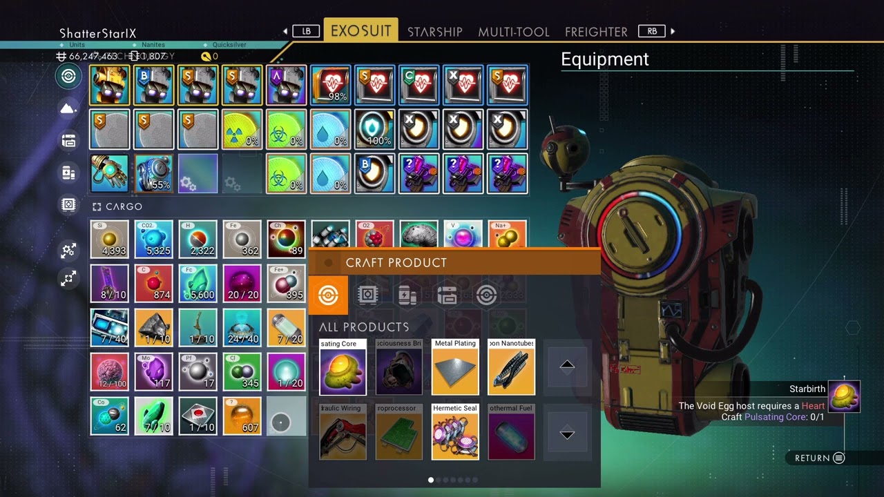 CRAFT PULSATING CORE (NO MAN'S SKY: STARBIRTH)