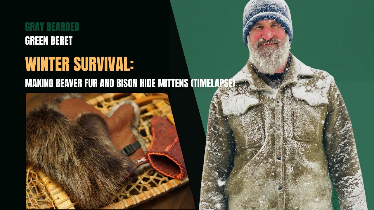TIMELAPSE Making Beaver Fur Mittens DIY