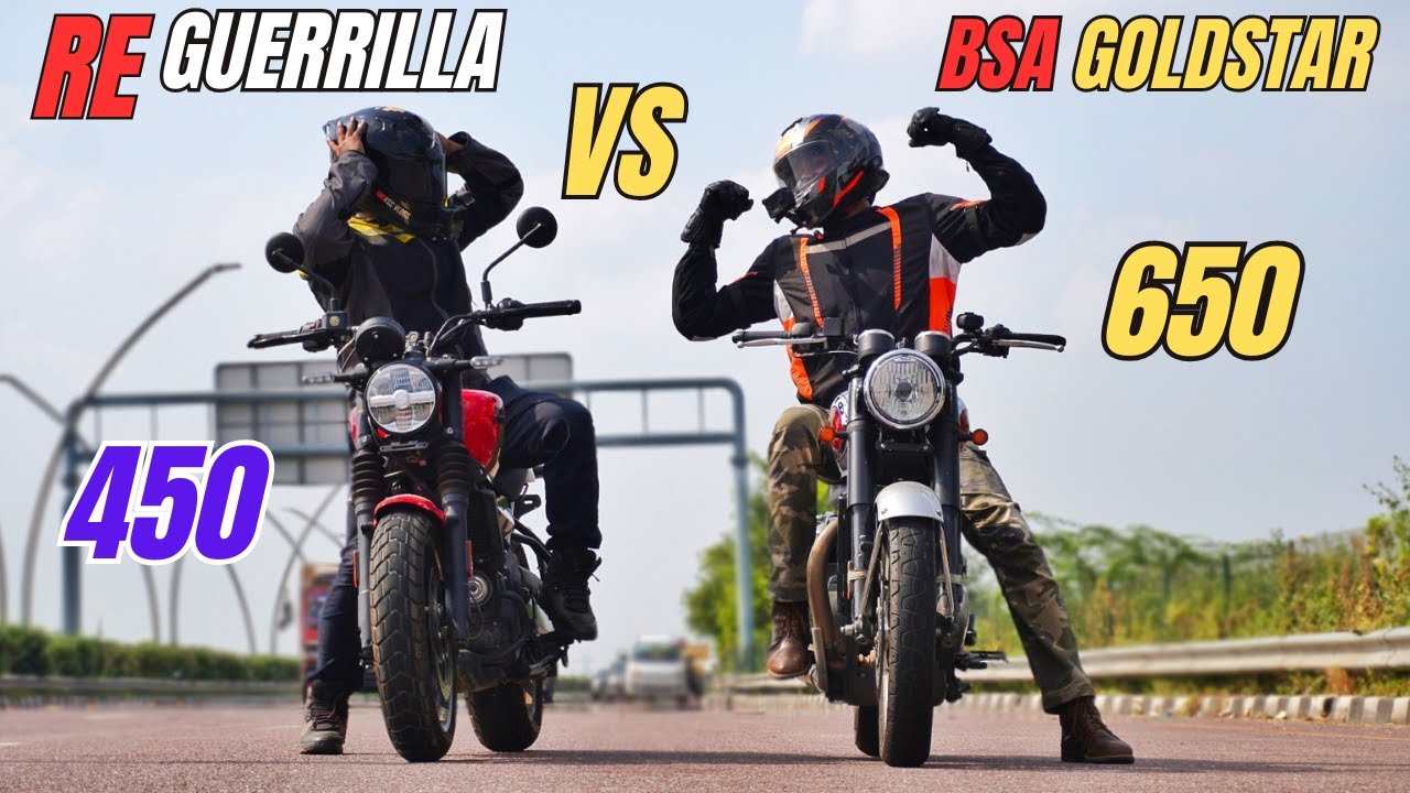 BSA Goldstar 650 vs Royal Enfield Guerrilla 450 Dragrace | KSC Vlogs