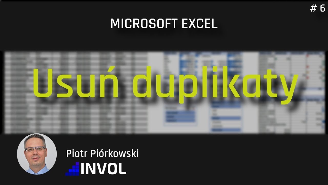 Excel | Jak usunąć zduplikowane dane? | Usuń duplikaty | #6