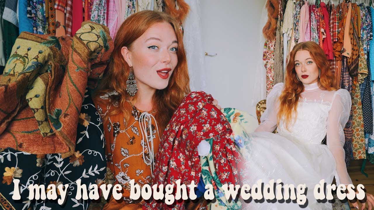 Big cozy vintage try on haul that might include a wedding dress... oops