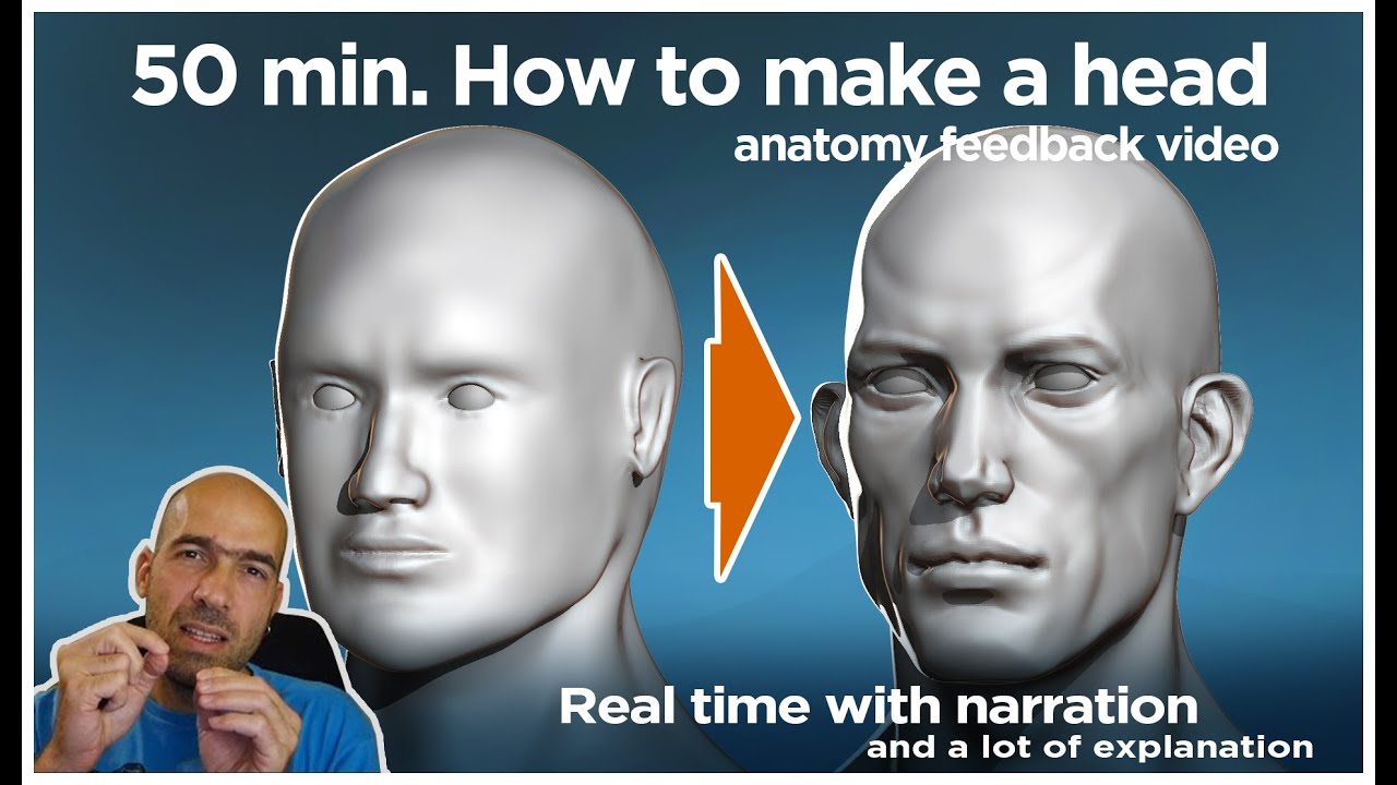 Forms of the male head and why?  A beginner's sculpting mistakes and how to fix them.