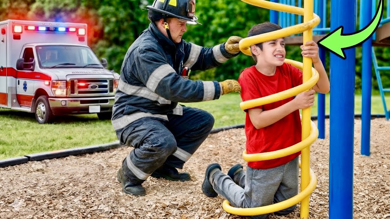 He Got Stuck in the Playground...