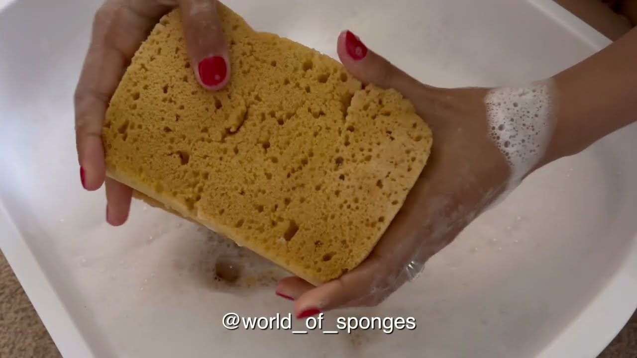 crunchy sponge soapy ripping and squeezing ASMR