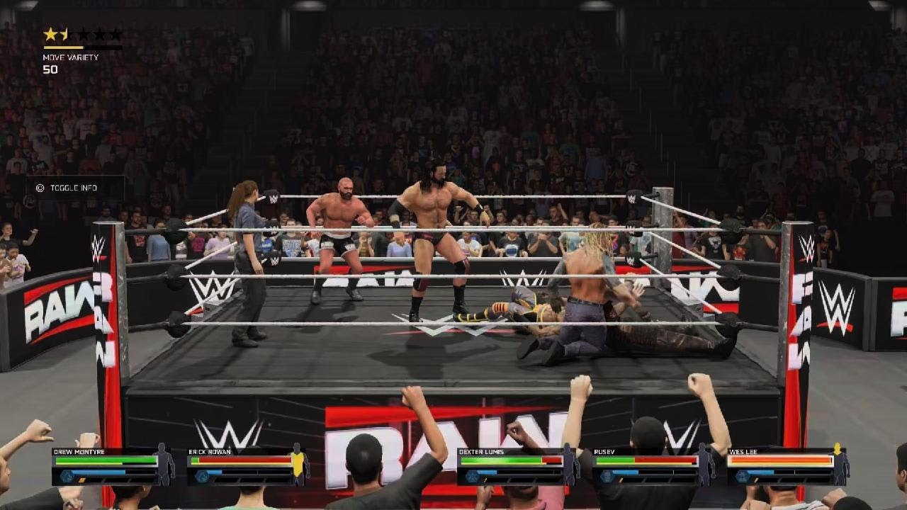 Lee vs Lumis vs Mcintyre vs Rowan vs Rusev royal rumble qual
