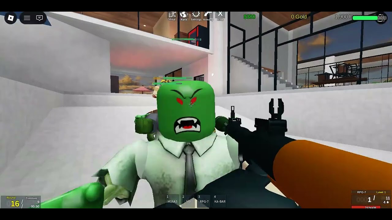 first time playing zombie game in Roblox