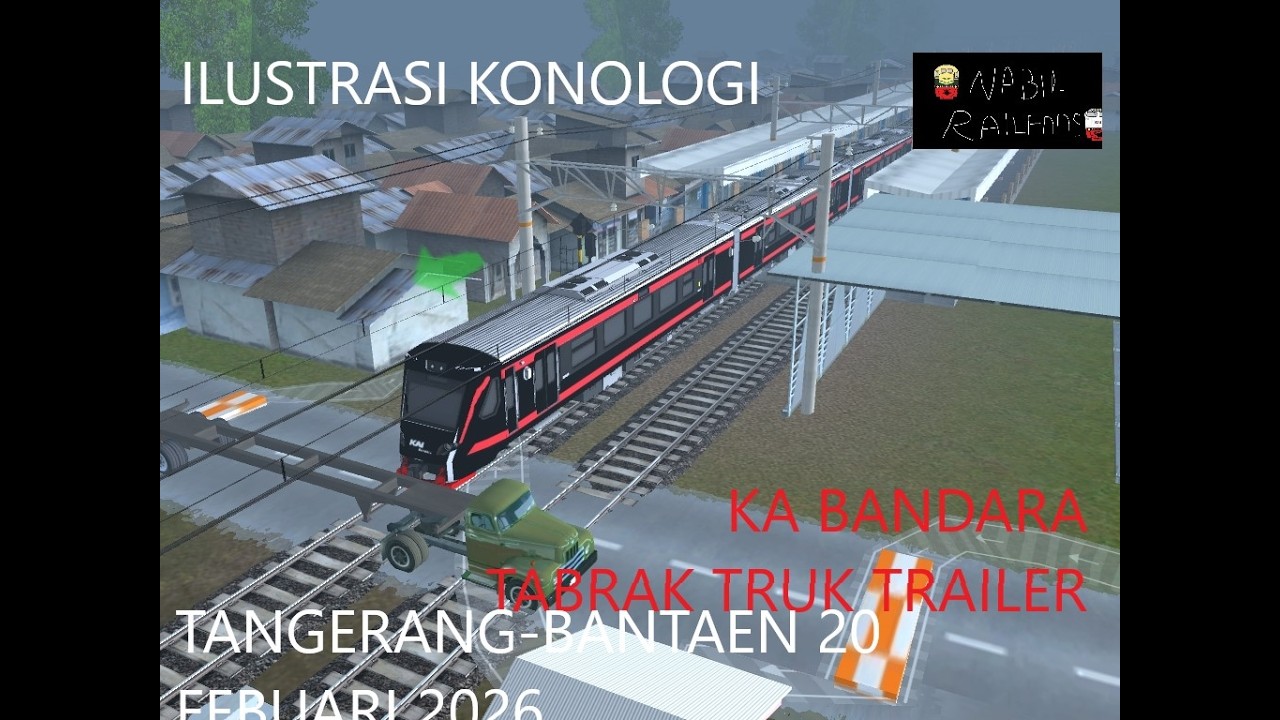 KA 806 BANDARA SOEKARNO HATTA MENBARAK TRUK TRAILER DI PORIS [TRAINZ A NEW ERA ]