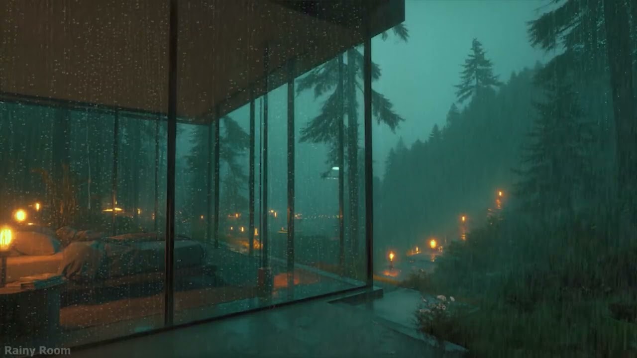 Peaceful Deep Forest Rain Sounds 🌧️ Dark Bedroom Atmosphere for Sleep, Relax & Meditate