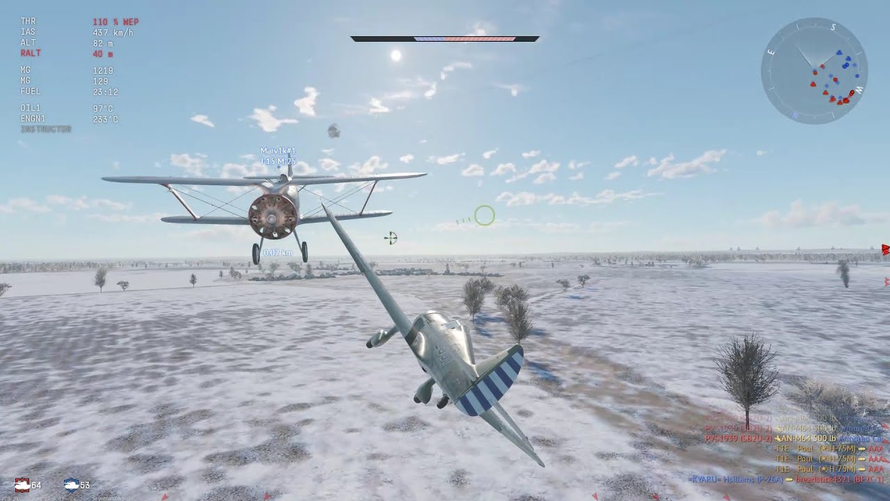 War Thunder; H-75M; My reflexes are a bit slow, and sometimes a wing pays the price; Air Arcade