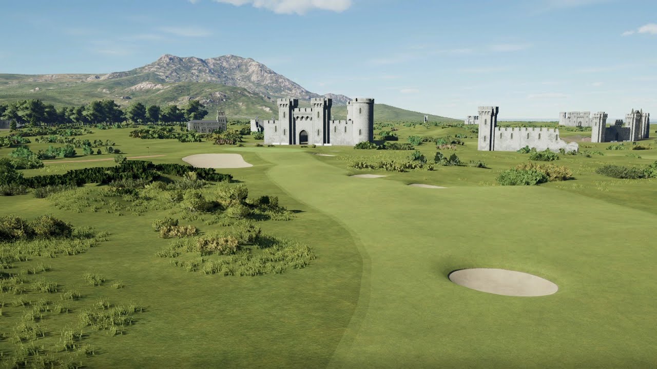 【 #PGA2K25 】自作コース「エンシェント・キャッスル・リンクス」をラウンド【難易度７】ショット難易度プロ／３回押し