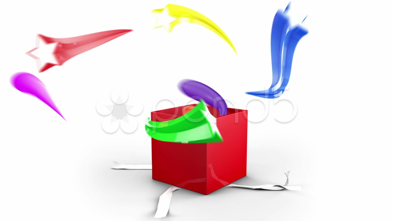 Gift Box Opening Animation. Stock Footage