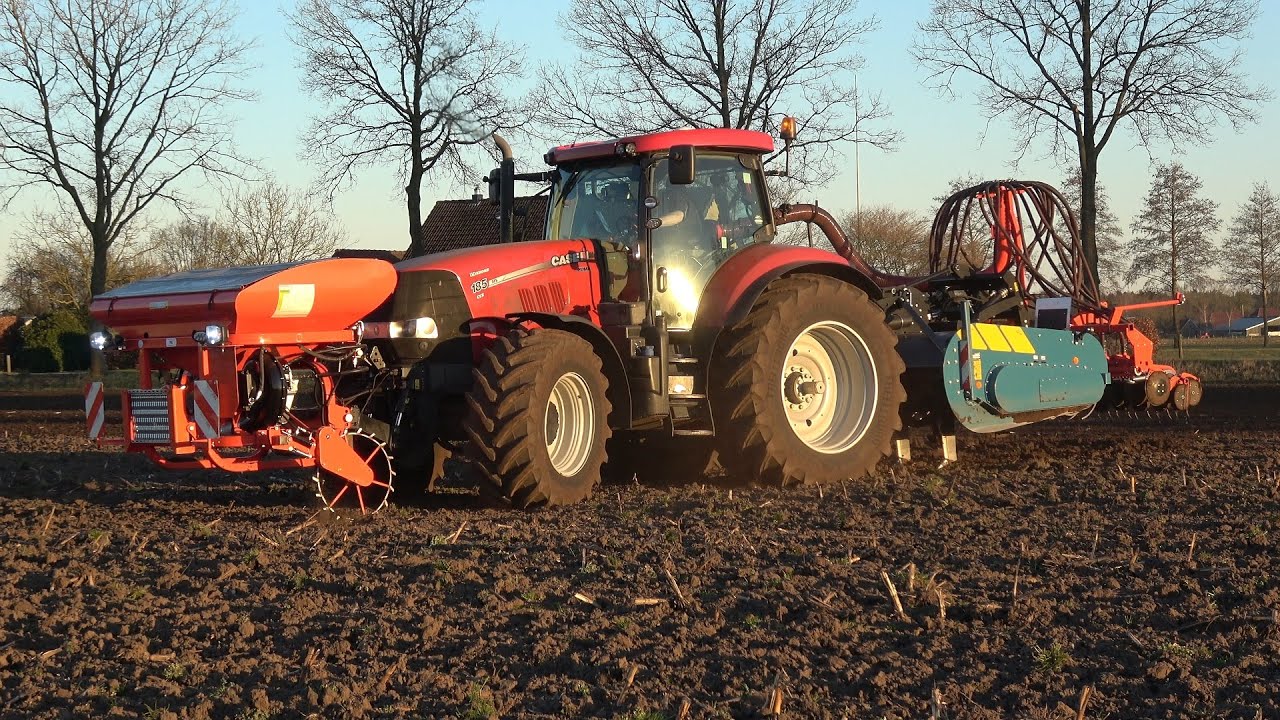 Zomergerst spitzaaien door akkerbouwbedrijf Supèr met Case IH Puma en Imants spitmachine (2025)