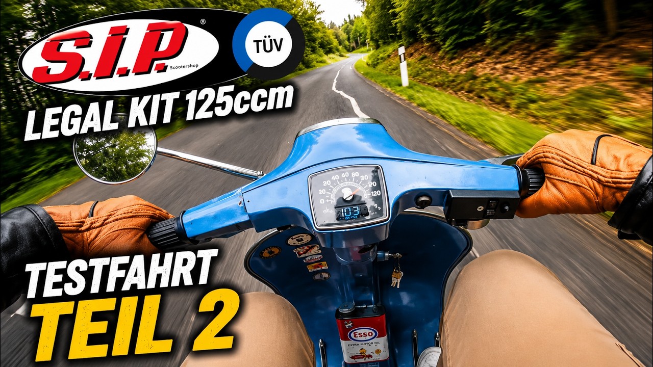 Vespa V50 | SIP Legal Kit 125ccm | B196 | Umbausatz mit TÜV | Review | Testfahrt | Teil 2