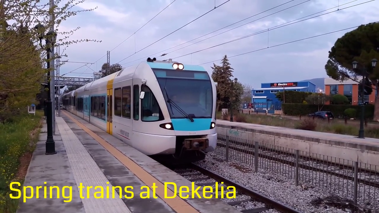 Spring trains at Dekelia station, 2017
