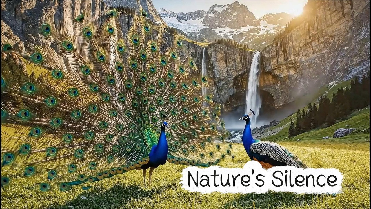 Deep Sleep Music: Beautiful Peacocks in Quiet Valley & Gentle Piano 🌿 #deepsleep #musicrelax