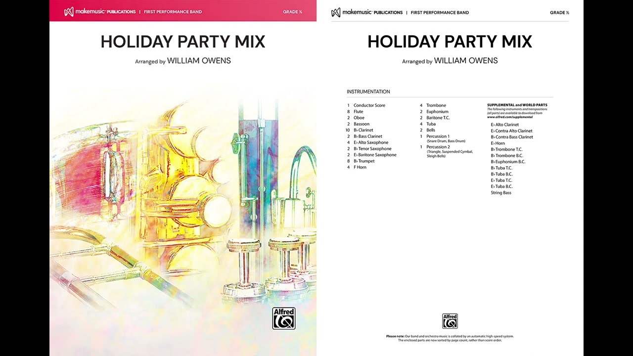 Holiday Party Mix, arr. William Owens &ndash; Score & Sound