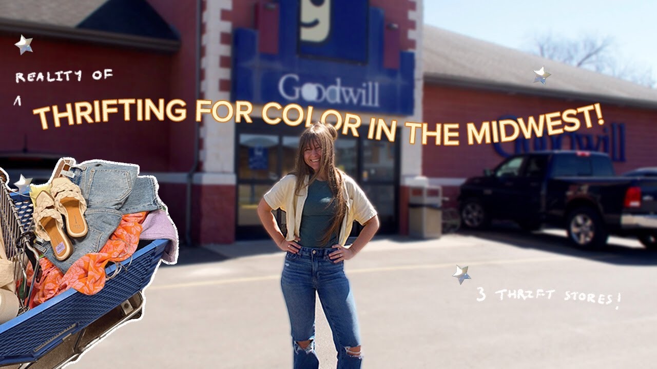 POV: we’re thrifting in the Midwest for COLOR 🌼 thrift with me for spring + summer! 3 thrift stores!