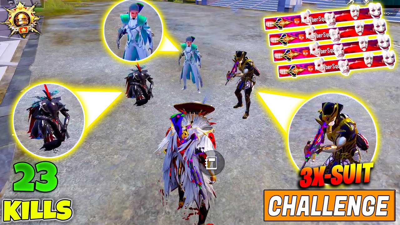 😱 OMG !! BLOODRAVEN X-SUIT, PHARAOH & SILAVANES X-SUIT CHALLENGE ME & MAX JOKER X-SUIT IN BGMI/PUBGM