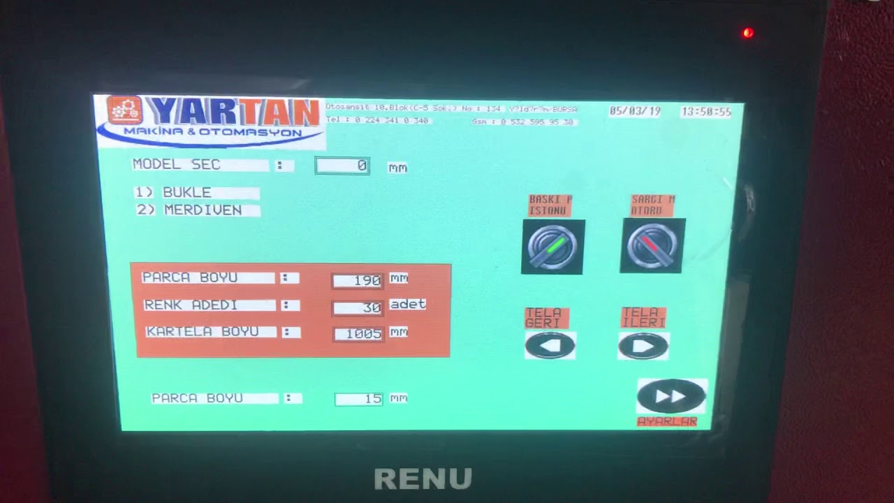 Kartela şelale Dizim Makinası