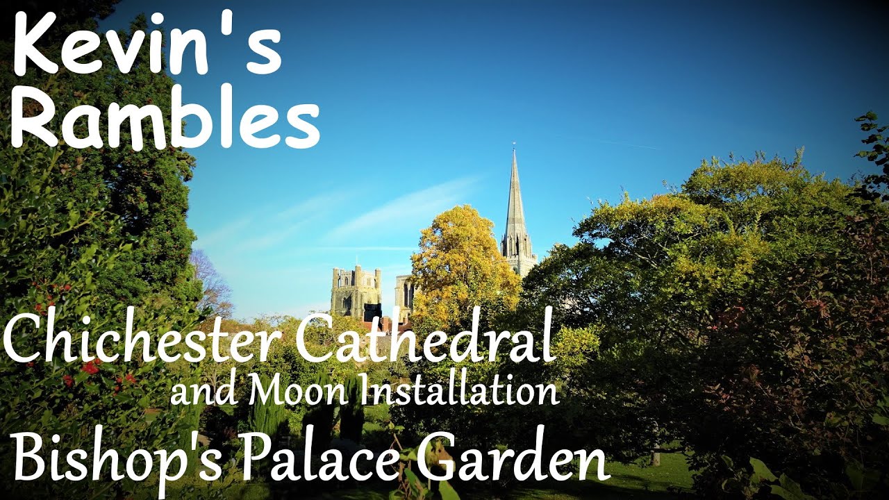 #chichester #cathedral #bishopsgarden #moon #installation #steeple #trees #autumncolours #bishops