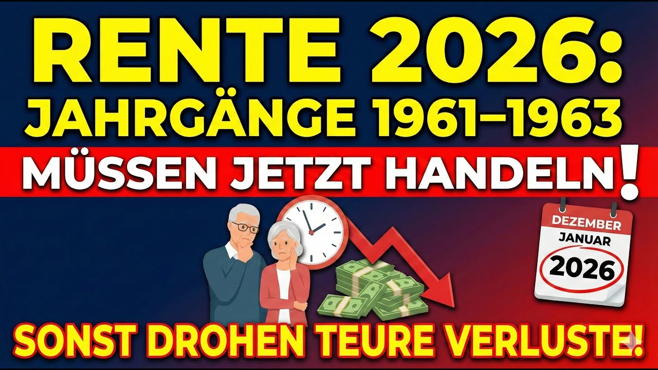 Rente 2026: Jahrg&auml;nge 1961&ndash;1963 m&uuml;ssen JETZT handeln &ndash; sonst drohen teure Verluste!