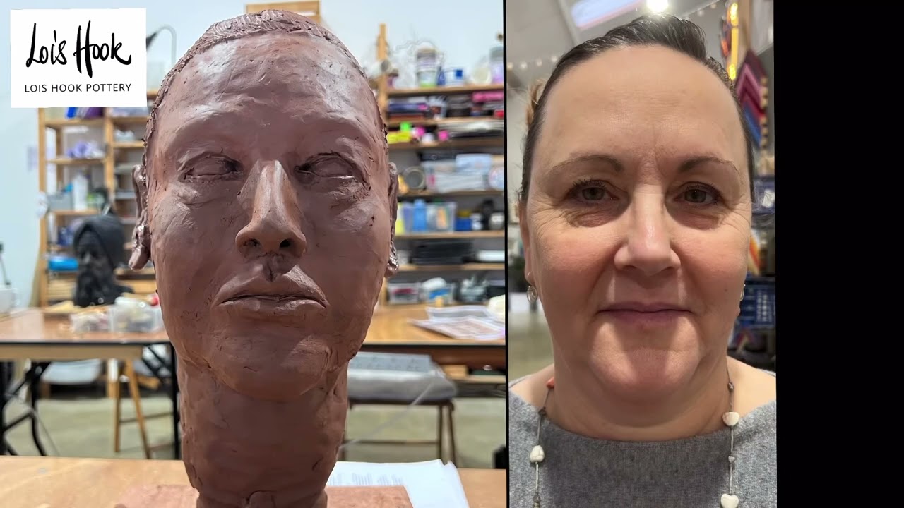 93. Head & Bust Sculpture Part 3. Terracotta warrior lookalike. Adding ears, hair & shoulders.