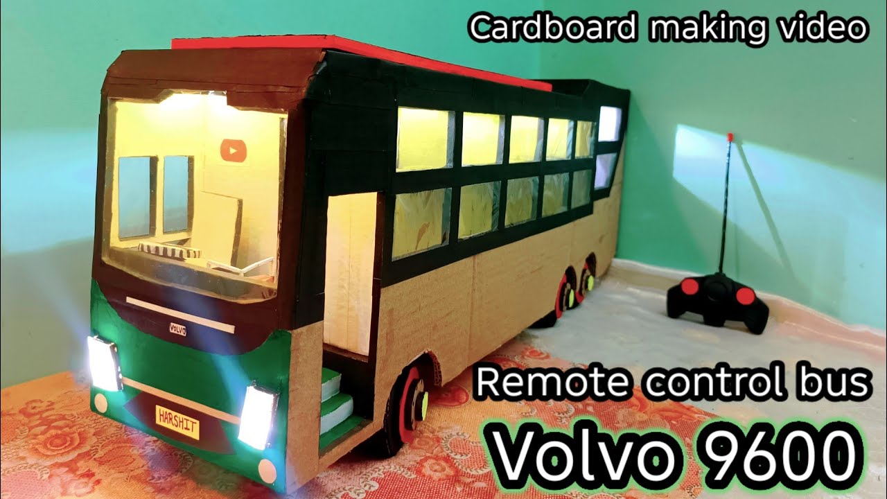 How to Make RC Volvo 9600 Bus 🚌 | Handmade Cardboard Full Build | Working Remote Control Bus 🔥