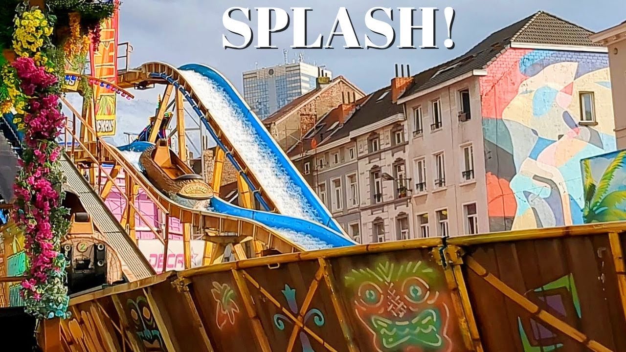Rainy Day at the Funfair in Brussels 🎢🎡| Ghost Train, Thrills, and Laughs