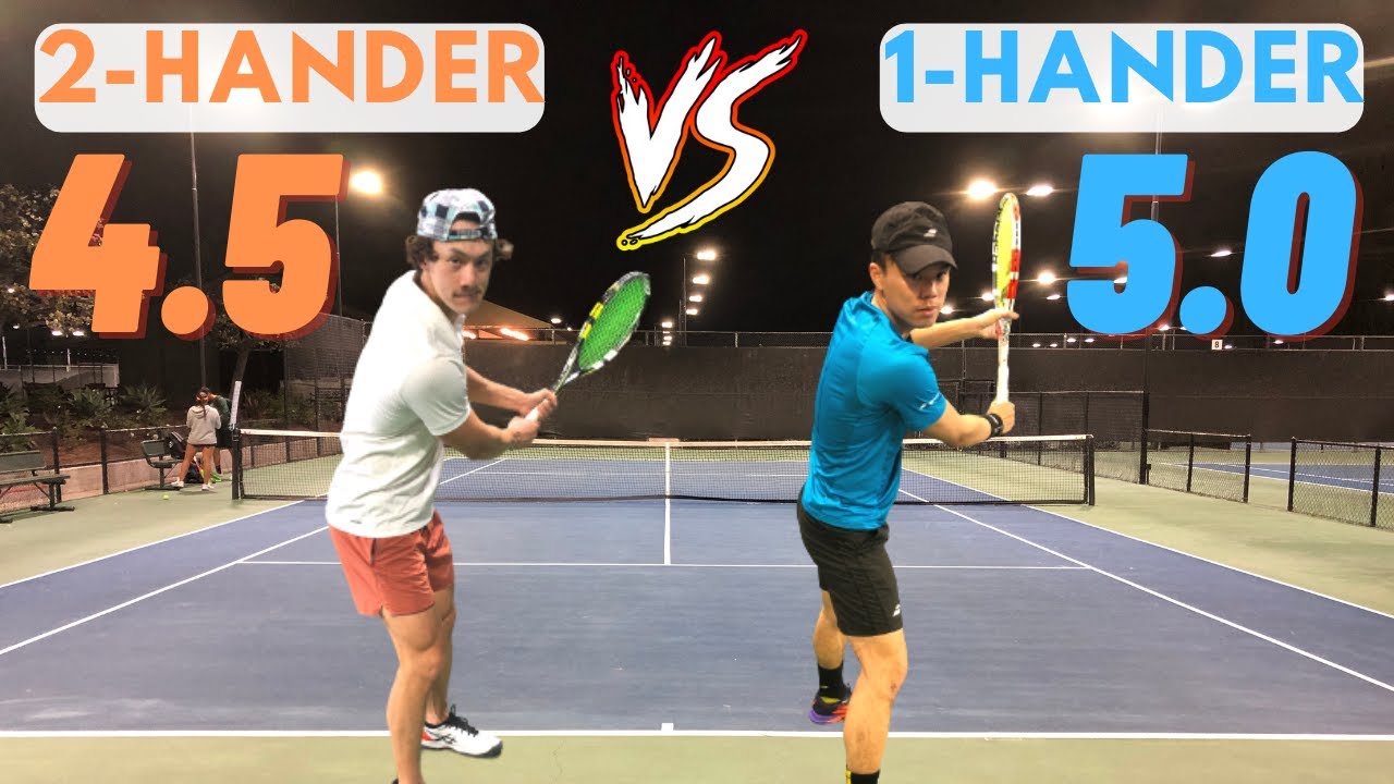 USTA 4.5 Two-Hander vs. USTA 5.0 One-Hander | Singles Tennis Set with Matt