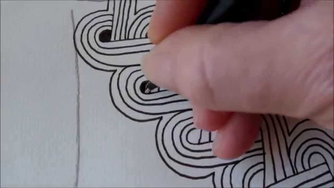 How to draw tanglepattern Heartrope (two ways)