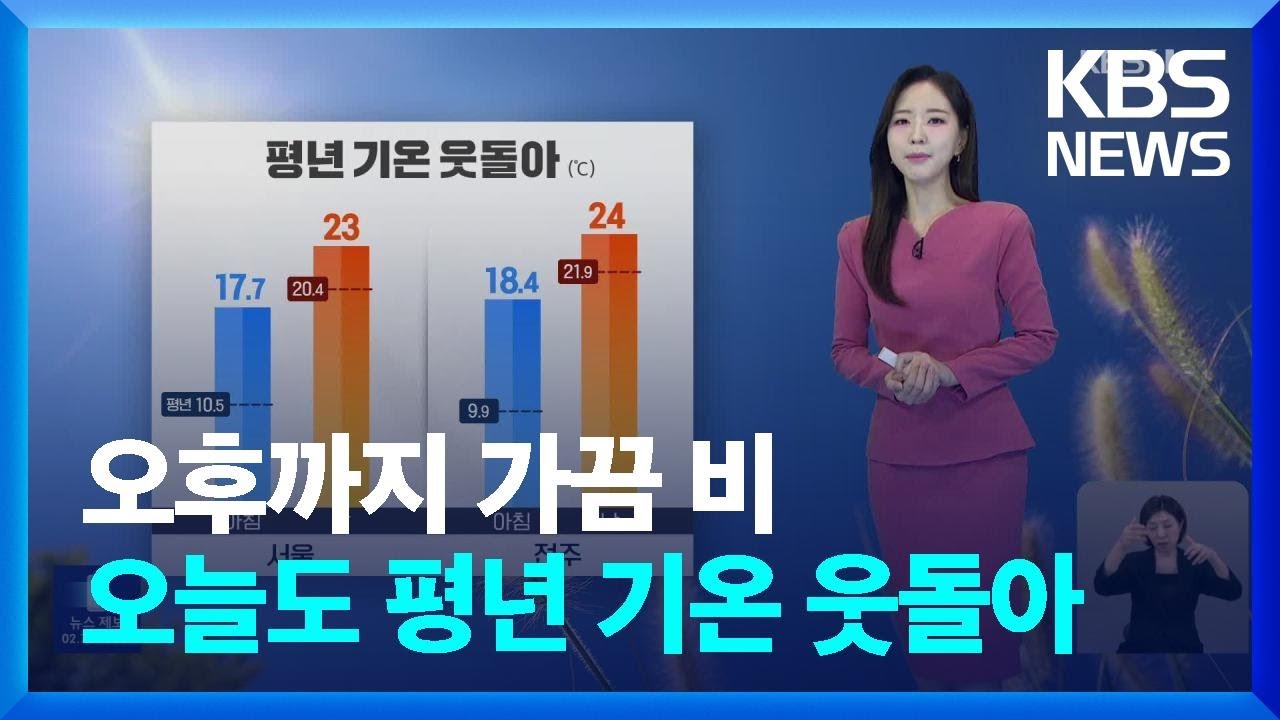 [날씨] 오후까지 가끔 비…오늘도 평년 기온 웃돌아 / KBS  2024.10.15.