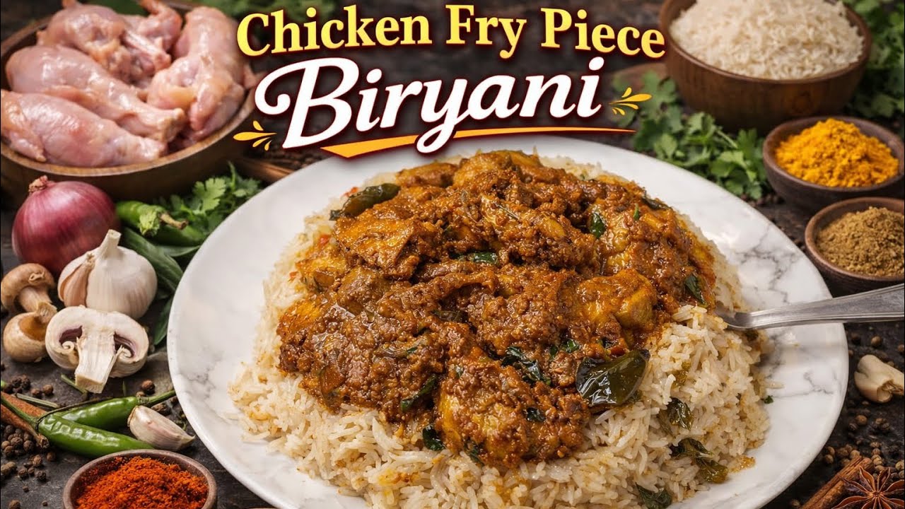 AUTHENTIC AND HOTEL STYLE CHICKEN FRY PIECE BIRYANI AT HOME | అచ్చం రెస్టారెంట్ టేస్ట్ 🍗👌