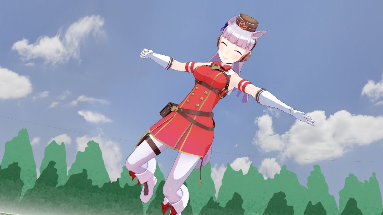 Umamusume - Gold Ship after she wins a race for absolutely no reason