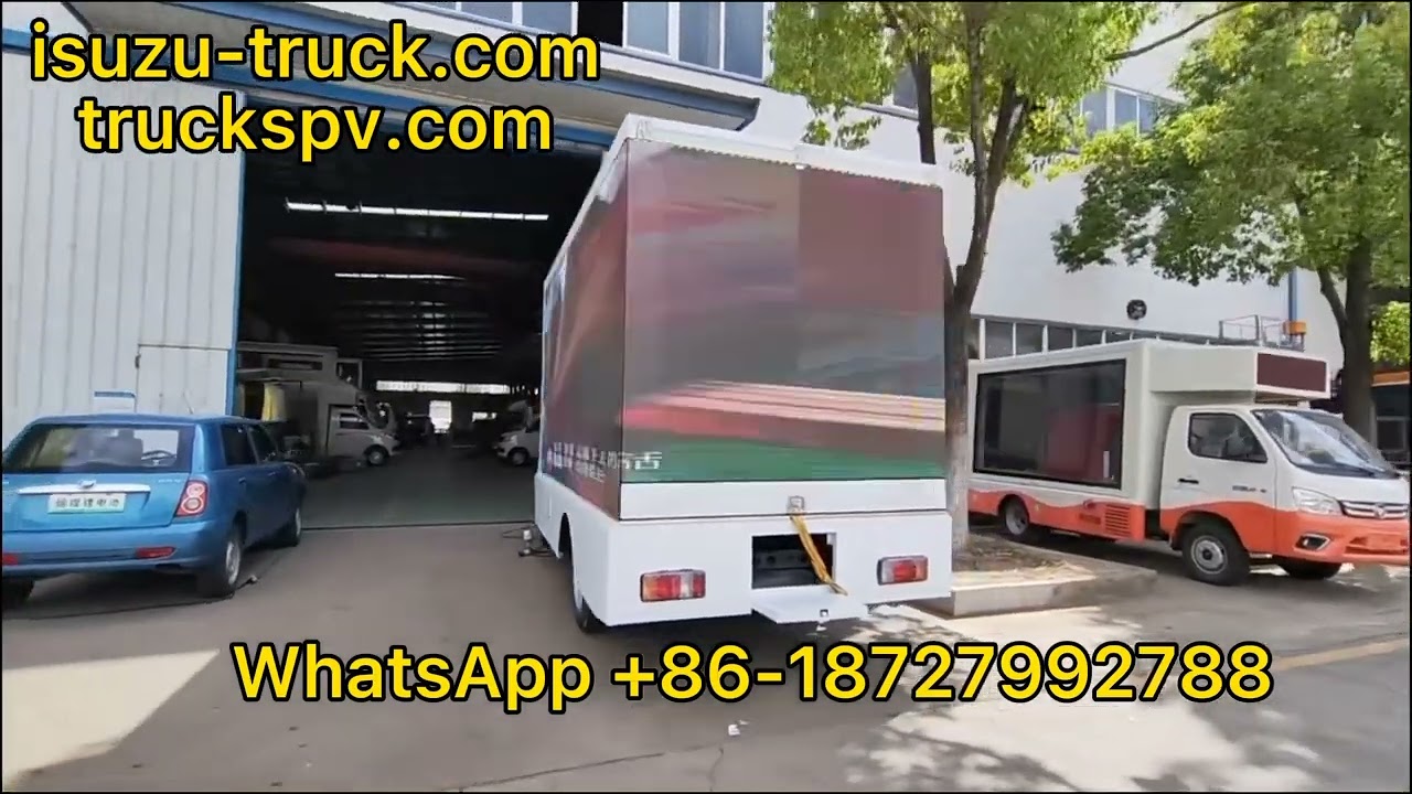 Isuzu 4x2 led screen truck，advertising led vehicle. TV video show display advertisement lorry