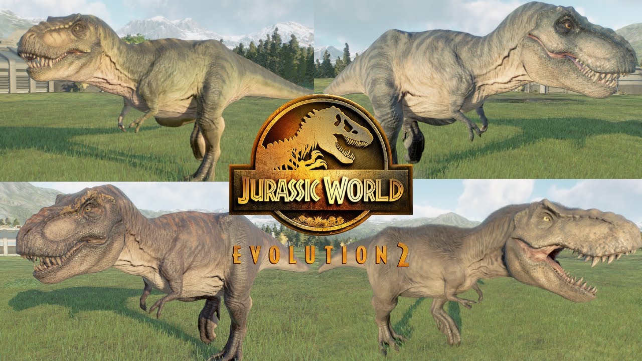 All T-rex skins (dominion skins added) - Jurassic world evolution 2