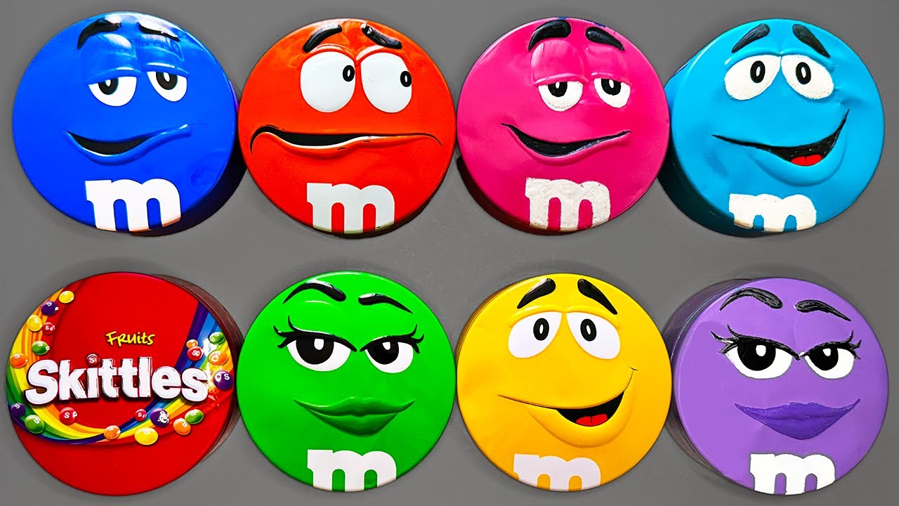 Satisfying Video | Mesmerizing Unpacking Mystery Tins with Vibrant Skittles & Yummy M&M'S Candy ASMR
