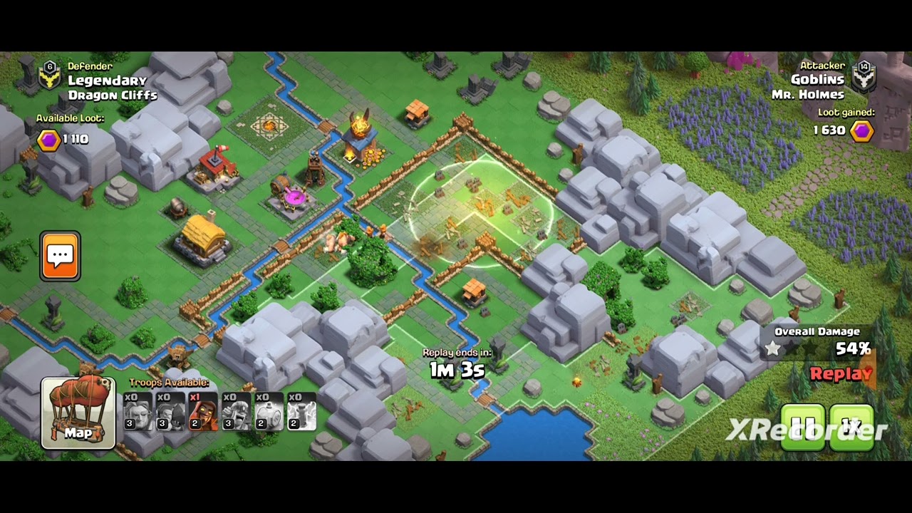 Dragon Cliffs Level 1 (Default Layout) - 3 star in 1 attack