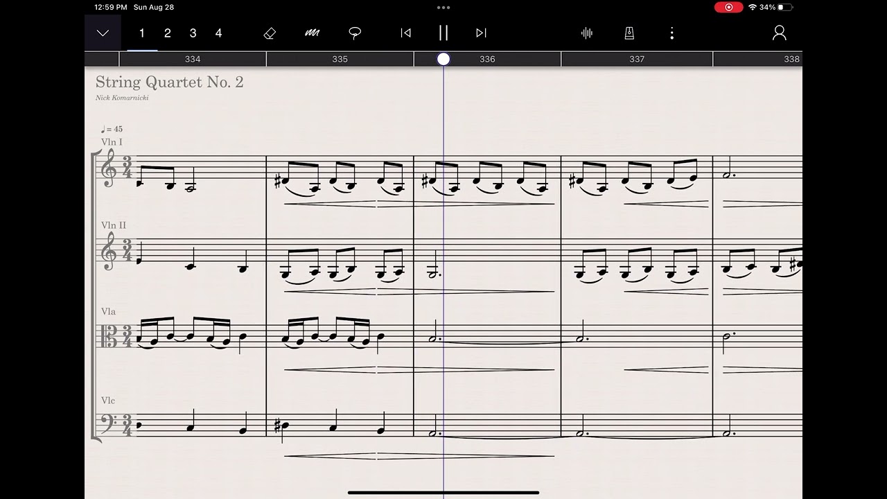 String Quartet No. 2 - Nick Komarnicki (StaffPad and Berlin First Chairs)