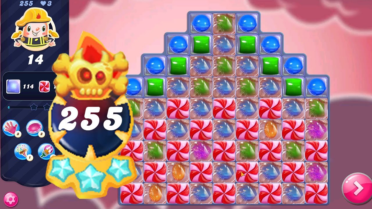 Candy Crush Saga Level 255 (NO BOOSTERS) || Legendary Level || 3 Sugar Stars 🌟🌟🌟