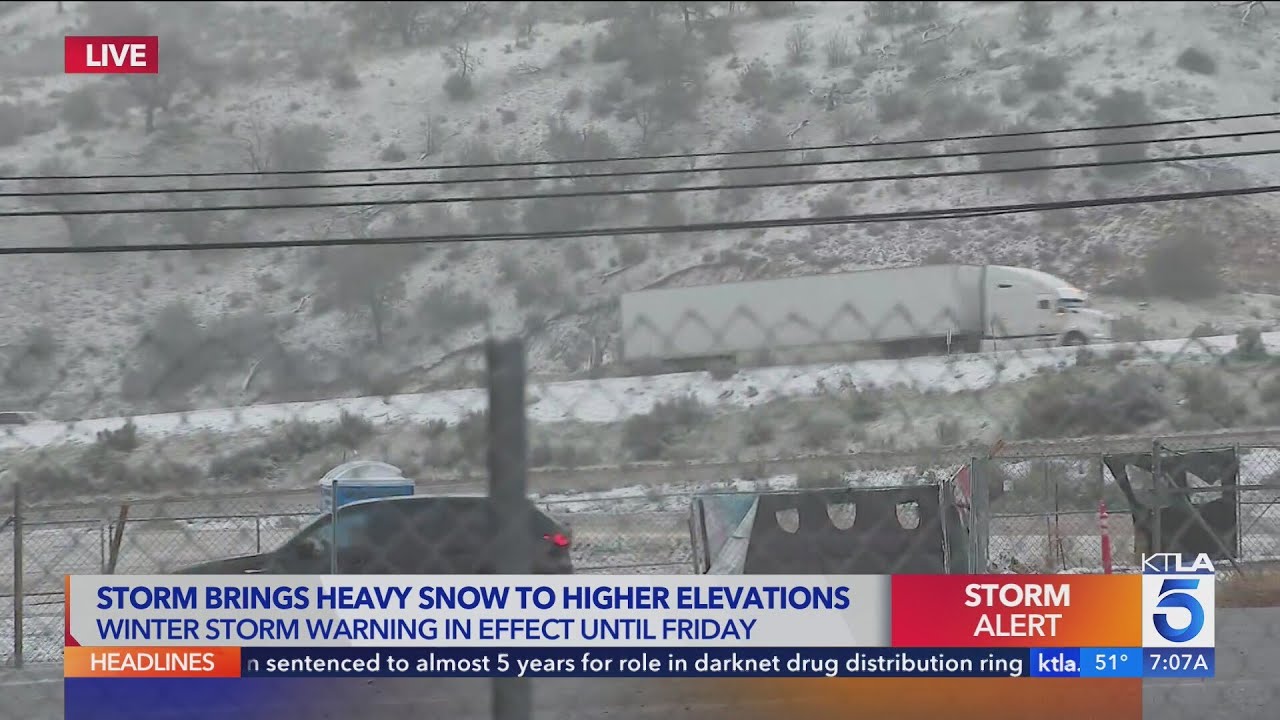 Storm brings heavy snow to higher elevations, dangerous driving conditions