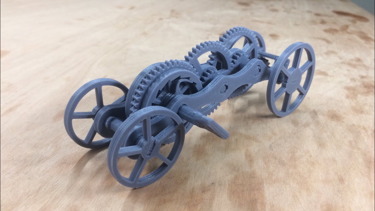 Fully 3D-printable wind-up car gift card