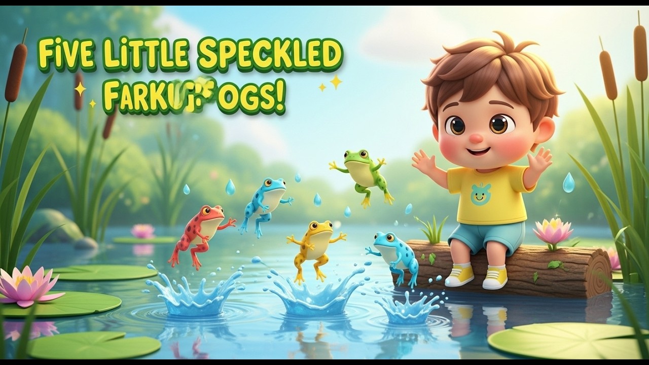Five Little Speckled Frogs – Nursery Rhyme, Counting Fun, and Playful Learning