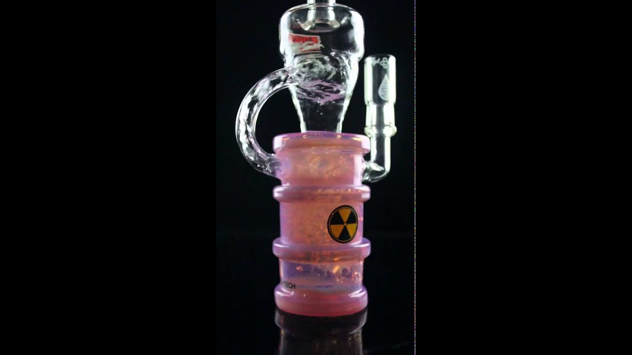 High Tech Glassworks Pink Slyme Oil Barrel Recycler
